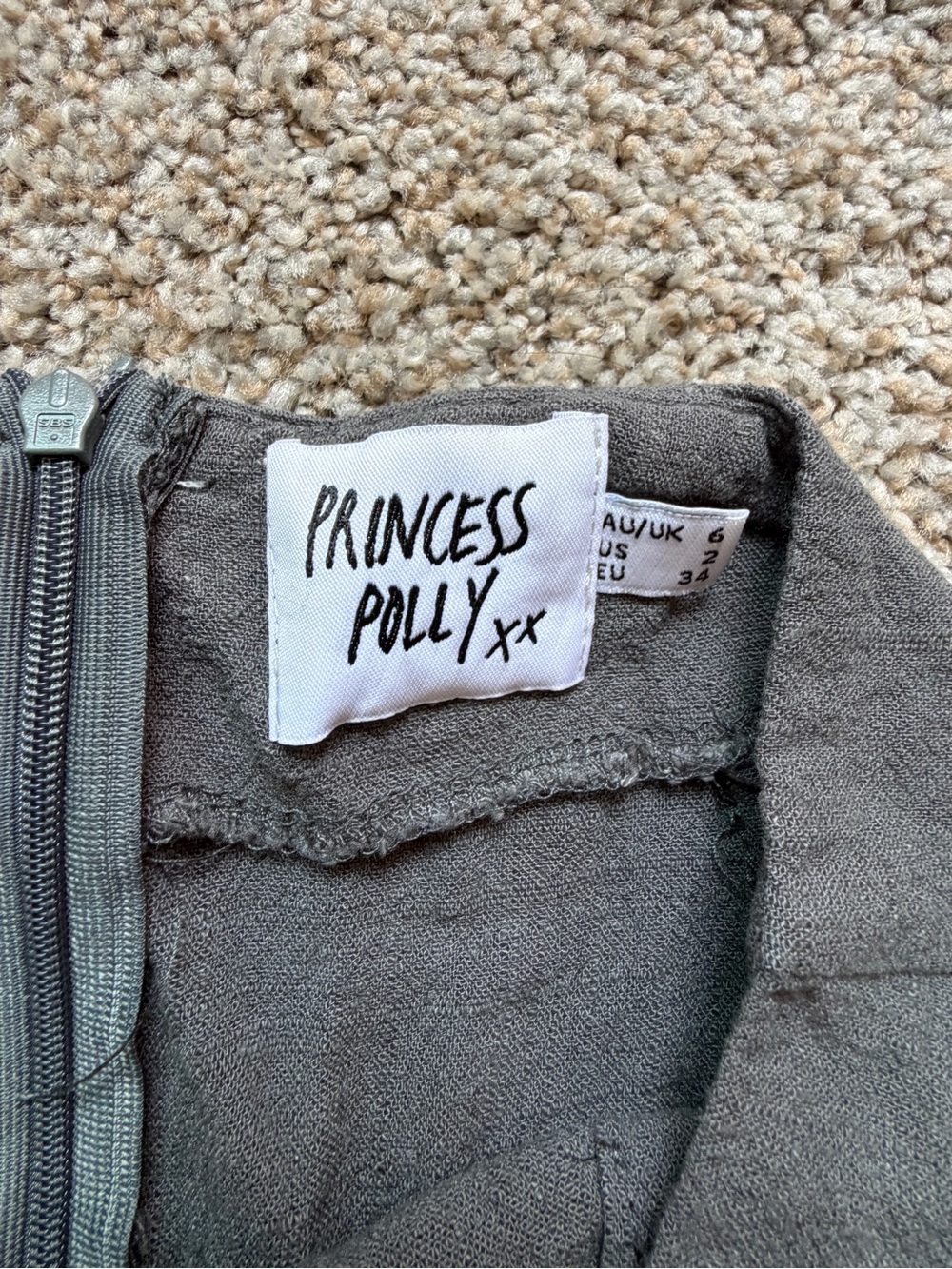 Princess Polly Women's Dark Gray Textured A-Line Skirt - Picture 2 of 2